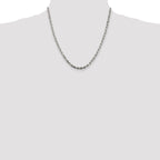 Sterling Silver 3.75mm Diamond-Cut Rope Chain