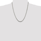 Sterling Silver 3.75mm Diamond-Cut Rope Chain