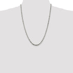 Sterling Silver 3.75mm Diamond-Cut Rope Chain