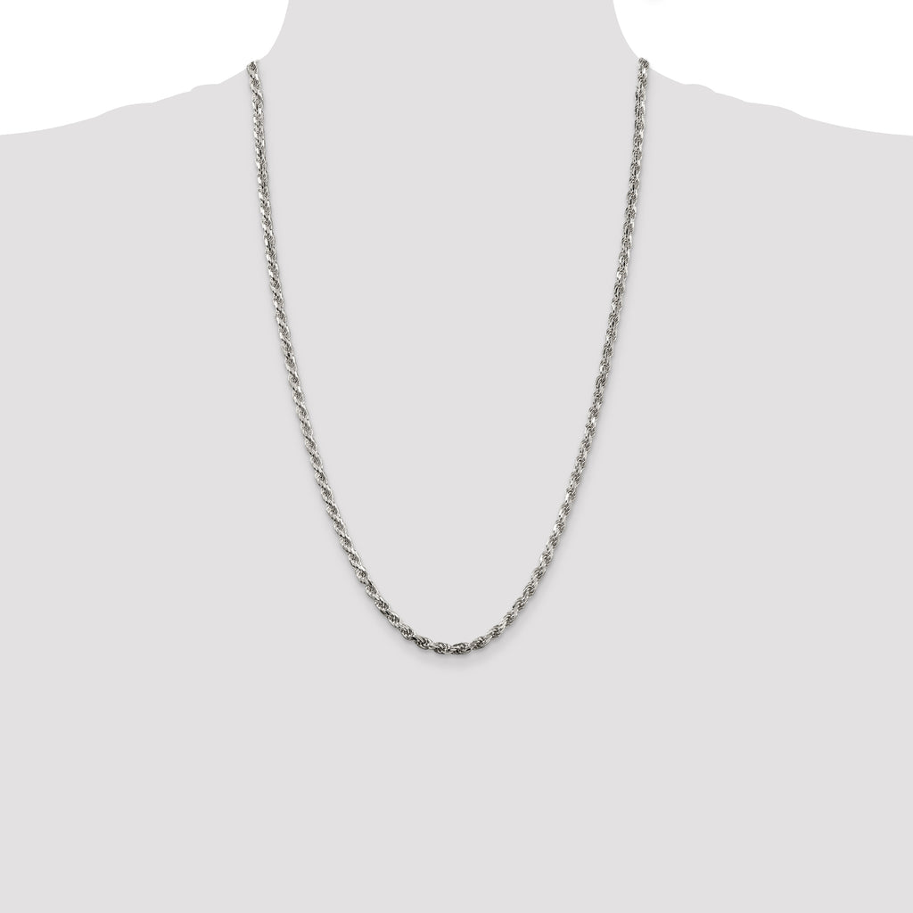 Sterling Silver Diamond-Cut Rope Chain Necklace 3.75mm