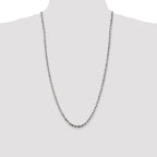 Sterling Silver 3.75mm Diamond-Cut Rope Chain