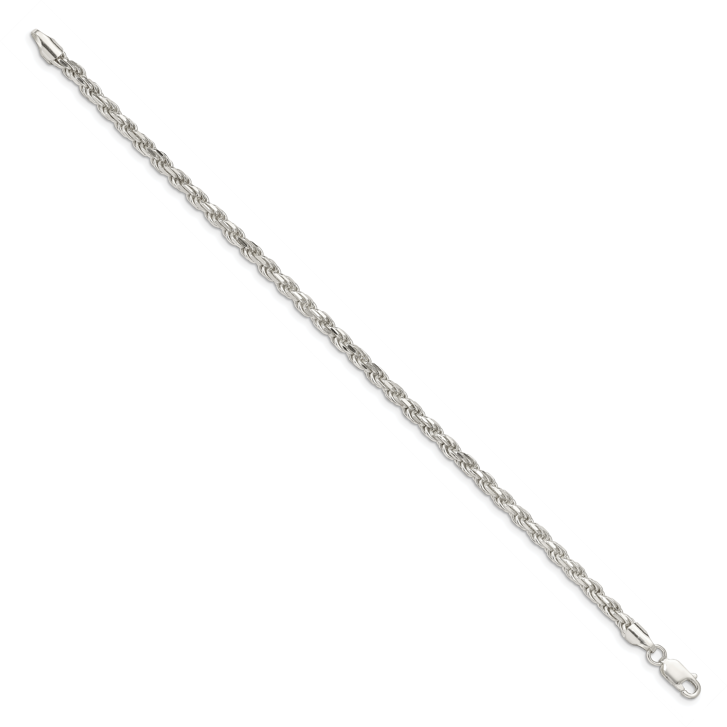 Sterling Silver 3.75mm Diamond-cut Rope Chain Secondary image