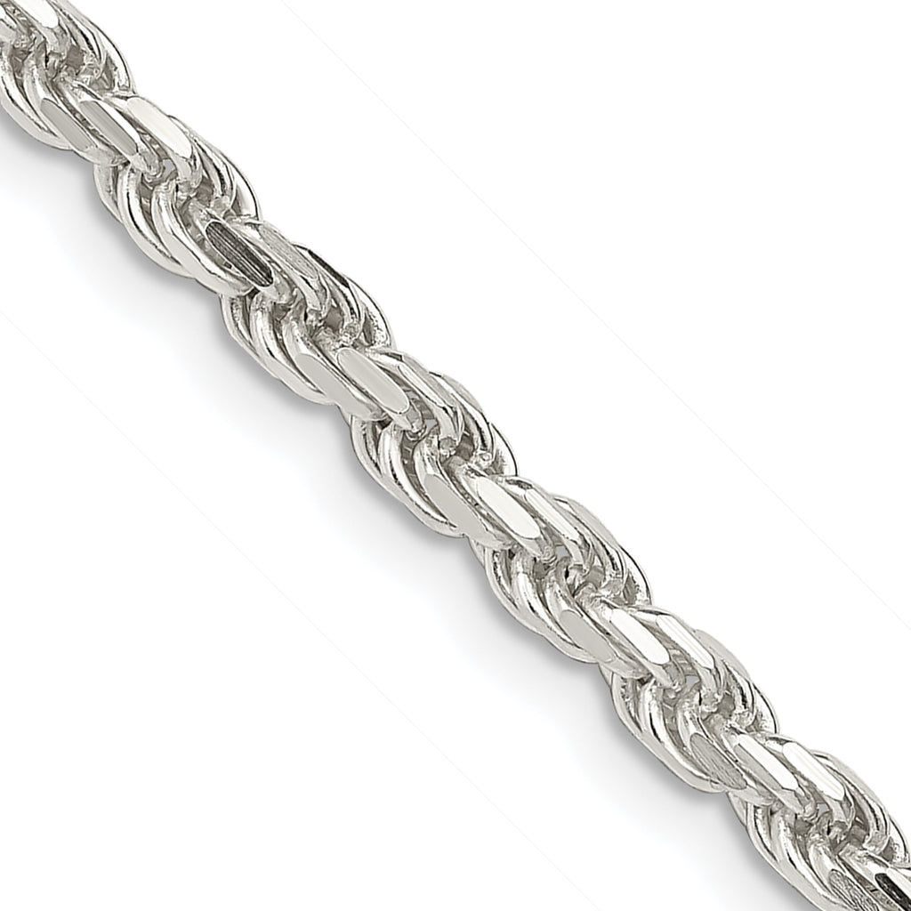 Sterling Silver Diamond-Cut Rope Chain Necklace 3.75mm