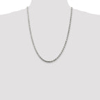 Sterling Silver 4.25mm Diamond-cut Rope Chain