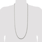 Sterling Silver 4.25mm Diamond-cut Rope Chain