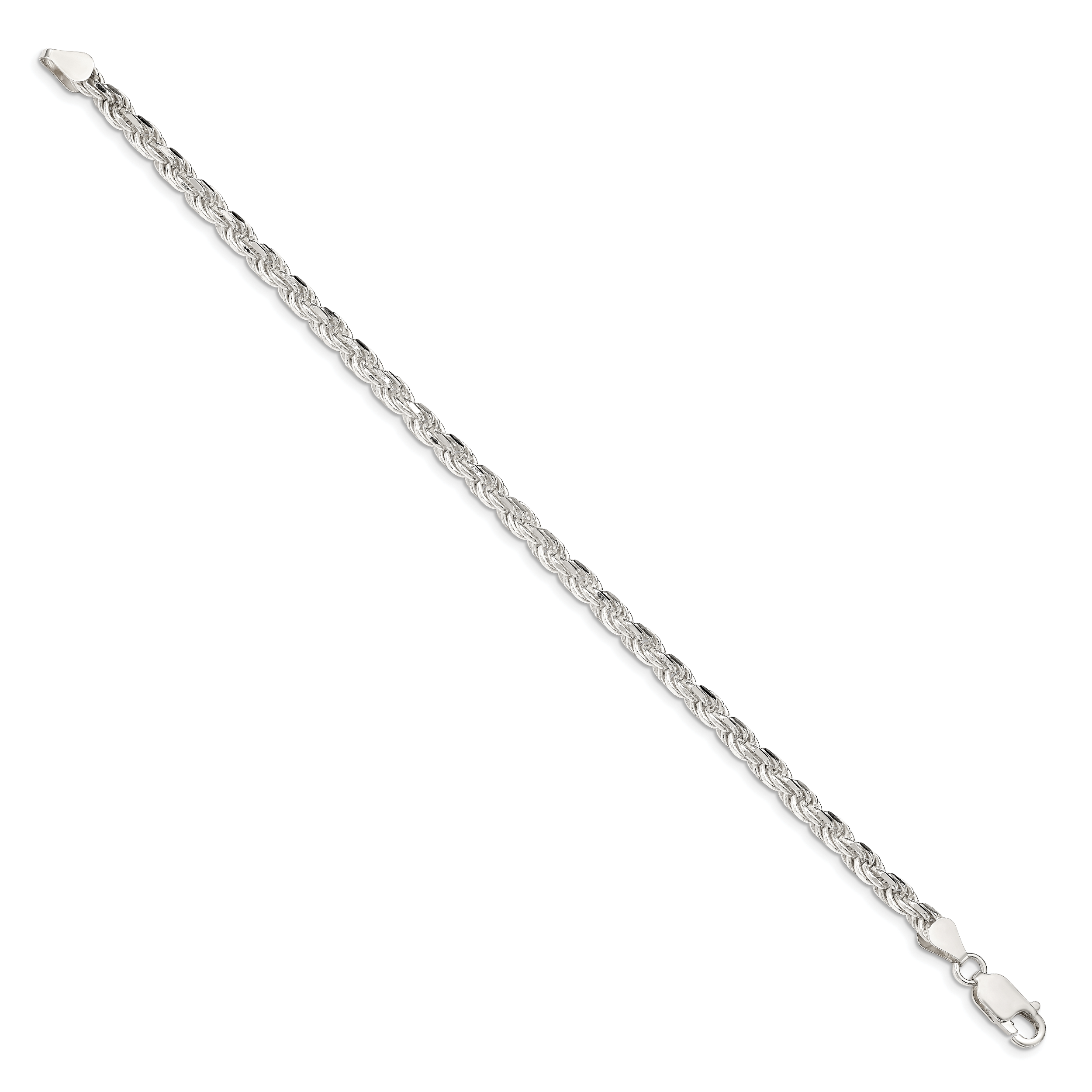 Diamond-Cut Rope Chain Necklace in Sterling Silver, 4.25mm Secondary image