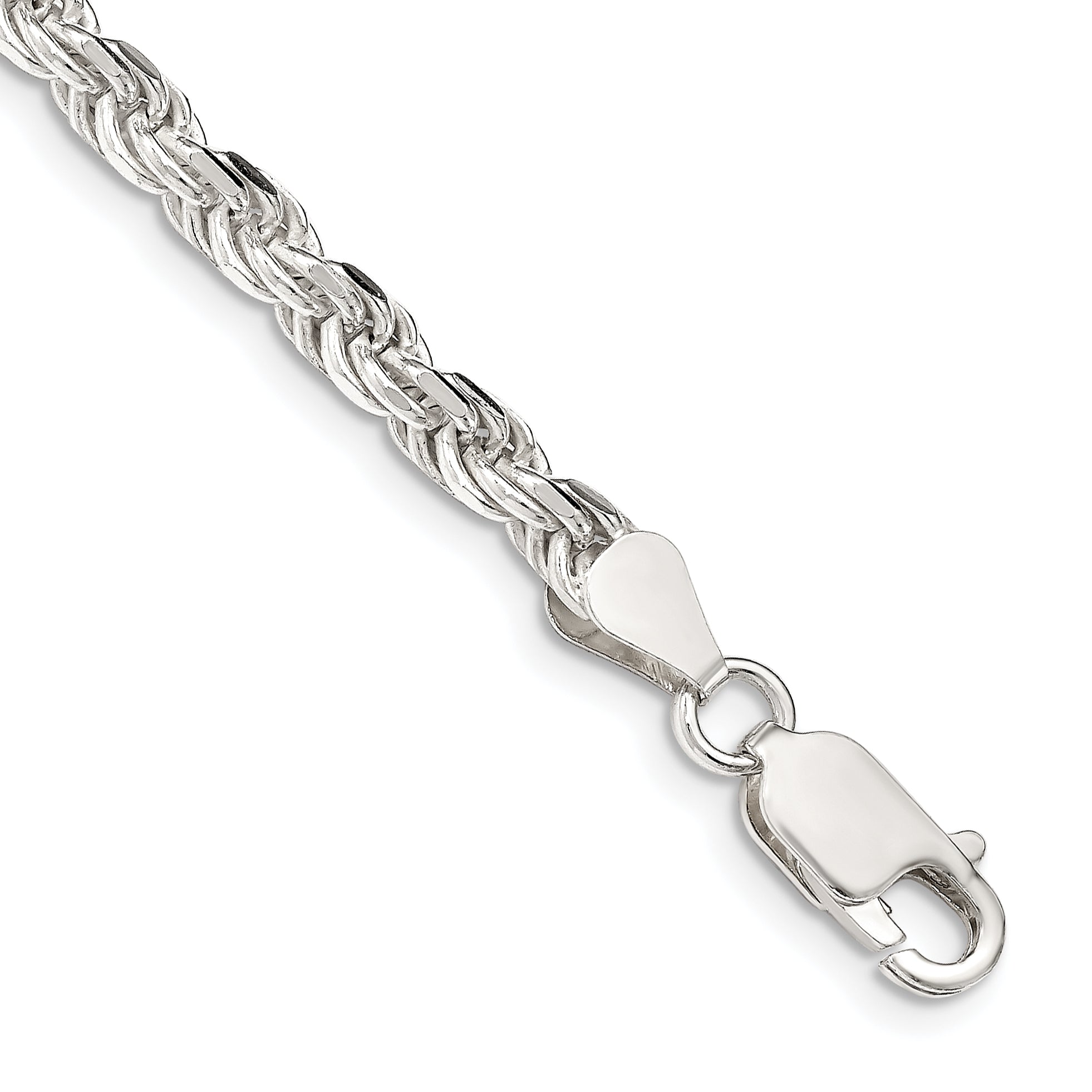Sterling Silver 4.25mm Diamond-cut Rope Chain Main image