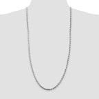 Sterling Silver Rhodium-plated 4.25mm Diamond-Cut Rope Chain
