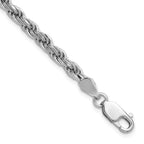 Sterling Silver Rhodium-plated 4.25mm Diamond-Cut Rope Chain