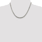 Sterling Silver 4.6mm Diamond-cut Rope Chain