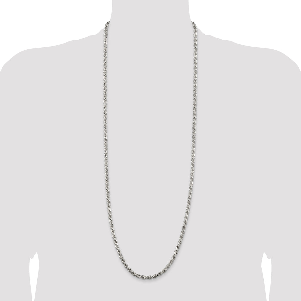 Sterling Silver 4.6mm Diamond-cut Rope Chain