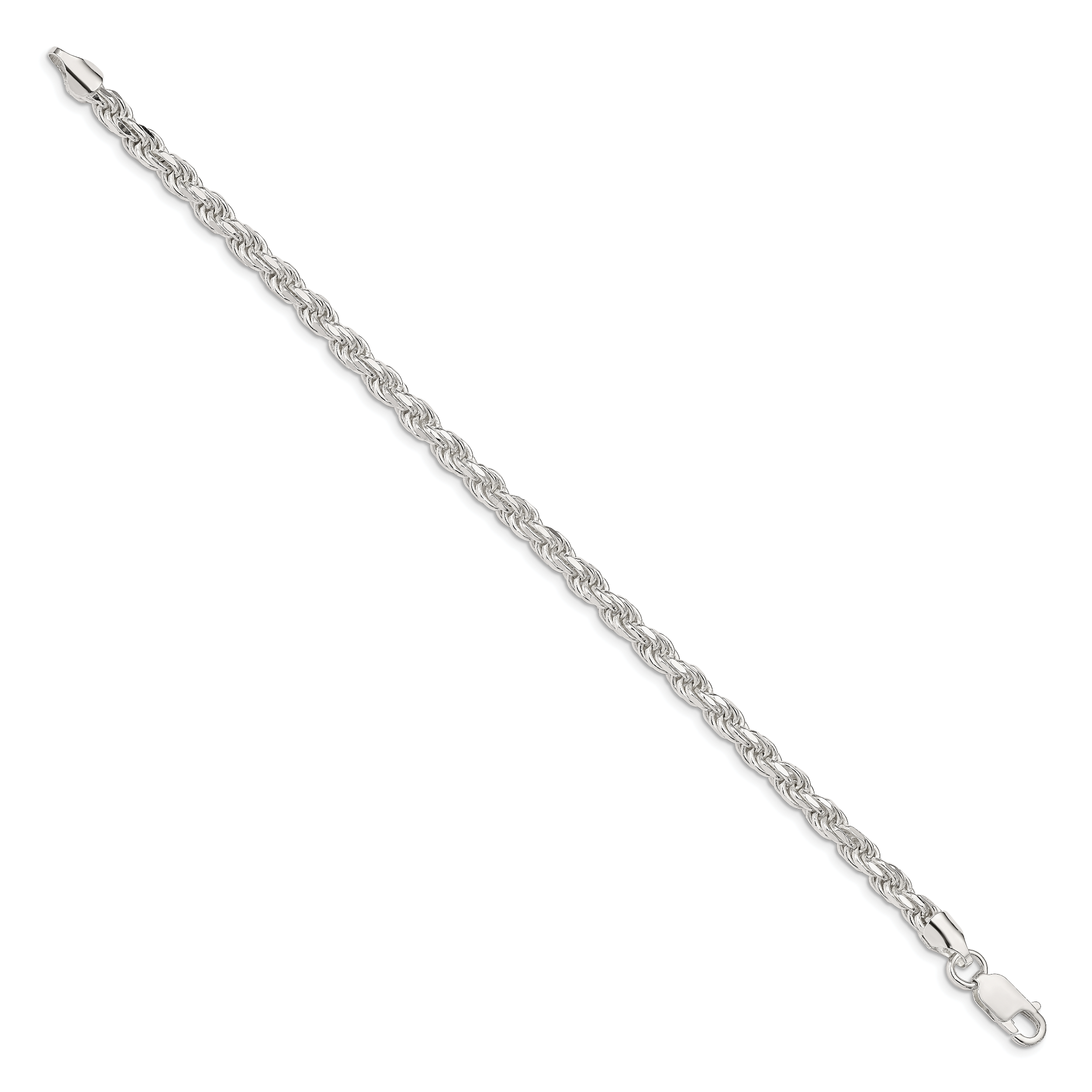 Diamond-Cut Rope Chain Bracelet in Sterling Silver, 4.6mm Secondary image