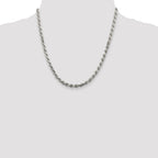 Sterling Silver Rhodium-plated 4.6mm Diamond-Cut Rope Chain