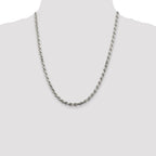 Sterling Silver Rhodium-plated 4.6mm Diamond-Cut Rope Chain