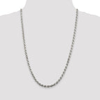 Sterling Silver Rhodium-plated 4.6mm Diamond-Cut Rope Chain