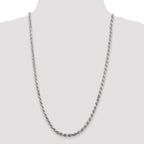 Sterling Silver Rhodium-plated 4.6mm Diamond-Cut Rope Chain
