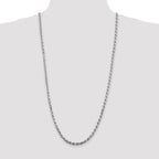 Sterling Silver Rhodium-plated 4.6mm Diamond-Cut Rope Chain