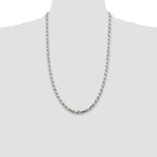 Sterling Silver 5.75mm Diamond-cut Rope Chain