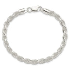 Sterling Silver 5.75mm Diamond-cut Rope Chain