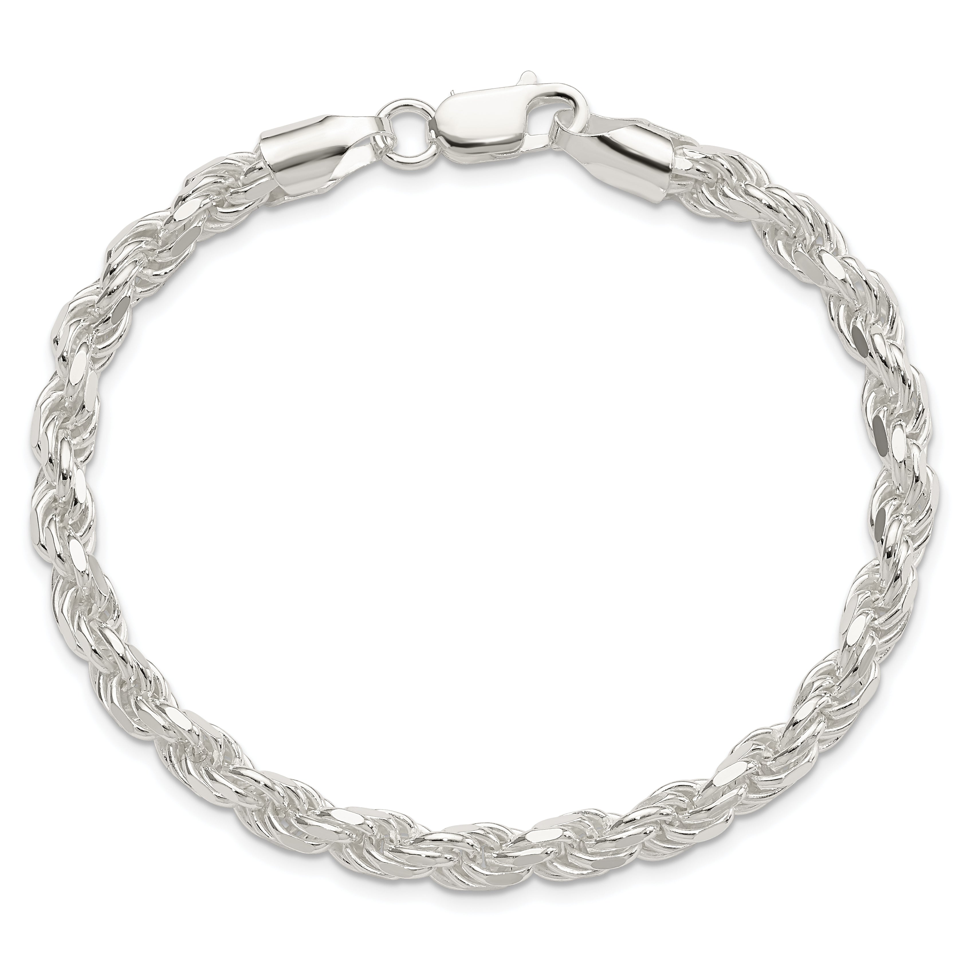 Diamond-Cut Rope Chain in Sterling Silver, 5.75mm Secondary image