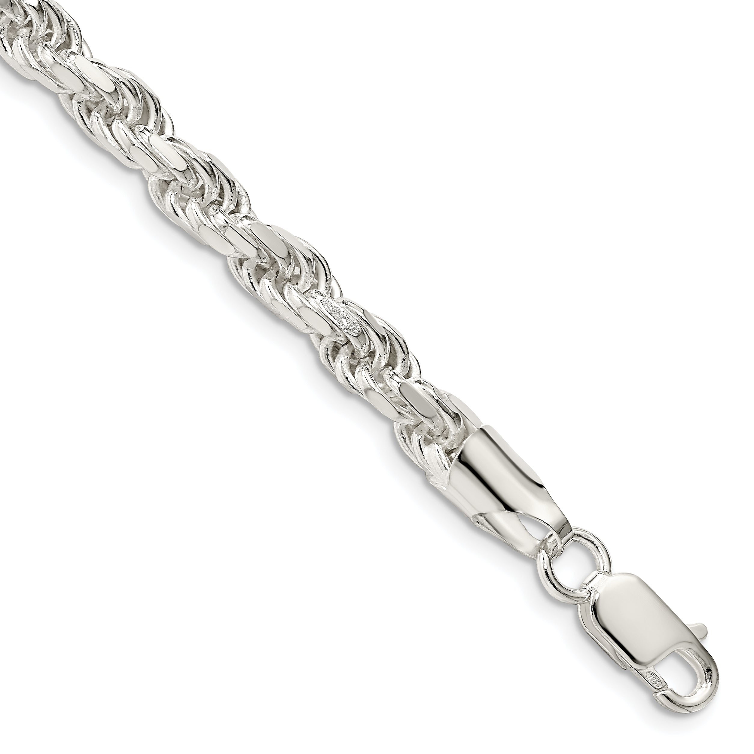 Sterling Silver 5.75mm Diamond-cut Rope Chain Main image