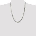 Sterling Silver 6.5mm Diamond-cut Rope Chain