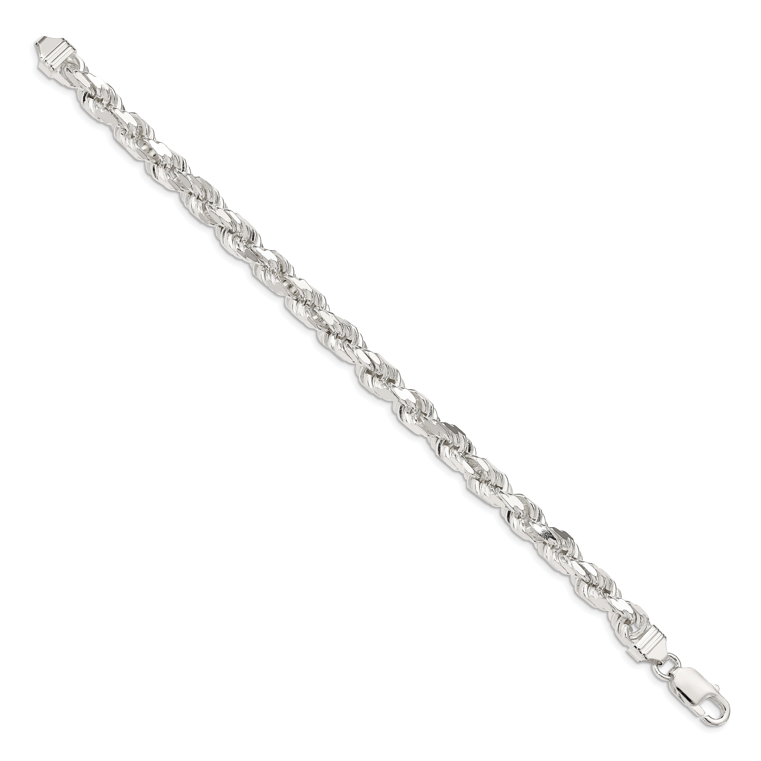 Sterling Silver 6.5mm Diamond-cut Rope Chain Secondary image