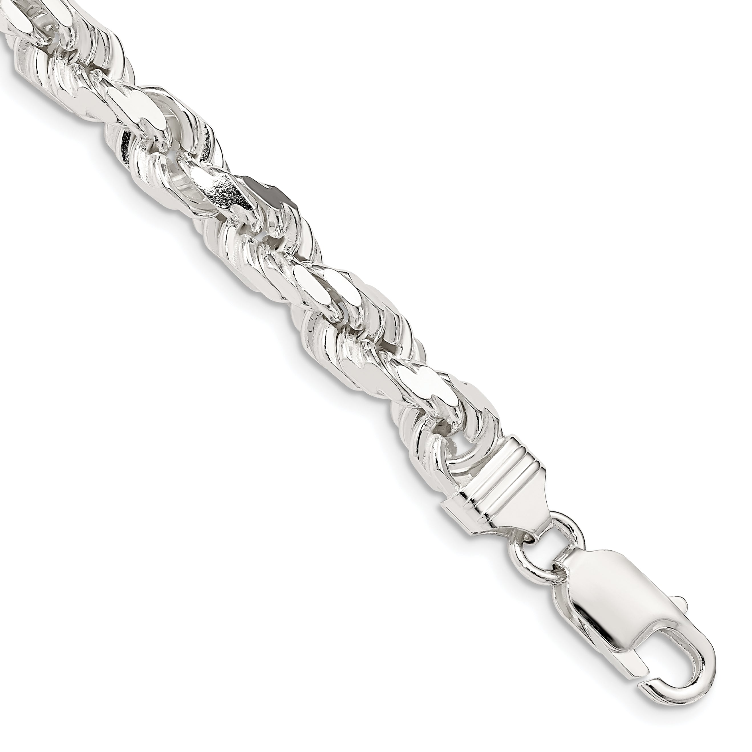 Sterling Silver 6.5mm Diamond-cut Rope Chain Main image