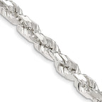 Sterling Silver 6.5mm Diamond-cut Rope Chain, 8–36 Inch - Sophia Jewelers