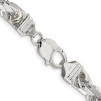Sterling Silver 9.0mm Diamond-cut Rope Chain