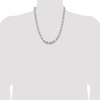 Sterling Silver 9.0mm Diamond-cut Rope Chain
