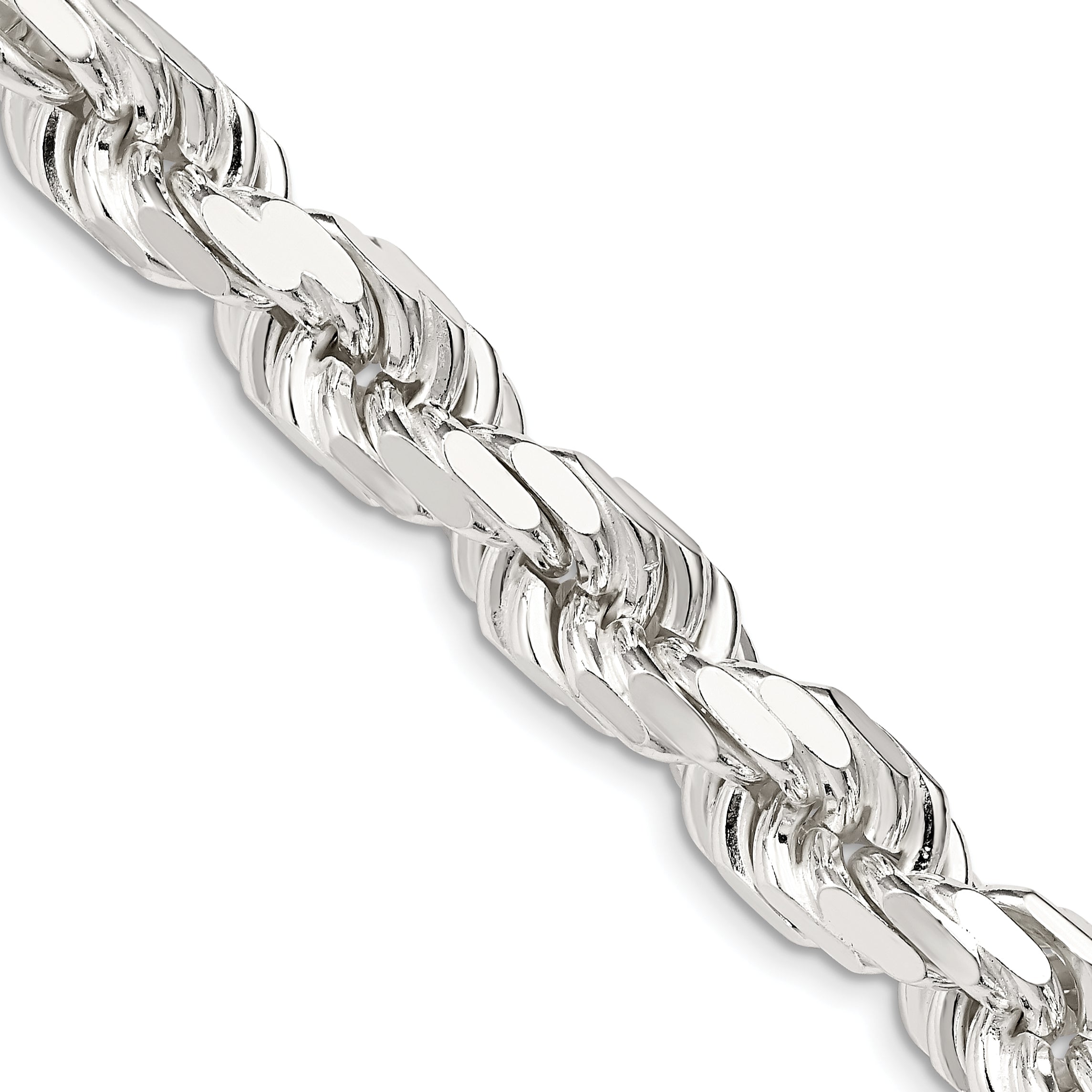 Sterling Silver 9.0mm Diamond-cut Rope Chain Secondary image