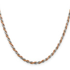 Sterling Silver And Rose Vermeil 2.5mm Diamond-cut Rope Chain