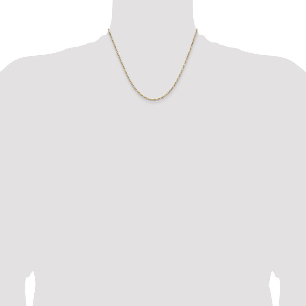 Sterling Silver And Vermeil 1.85mm Diamond-cut Rope Chain