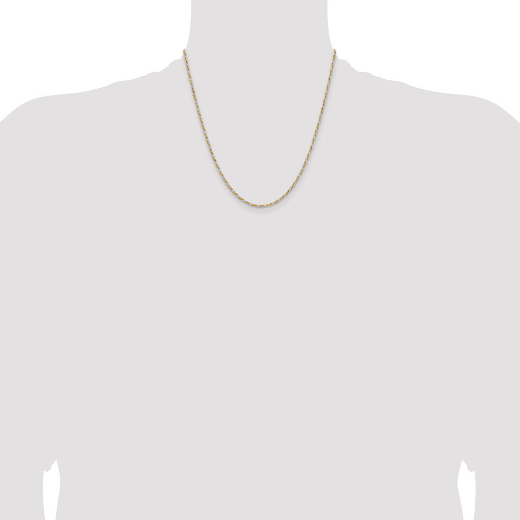 Sterling Silver And Vermeil 1.85mm Diamond-cut Rope Chain
