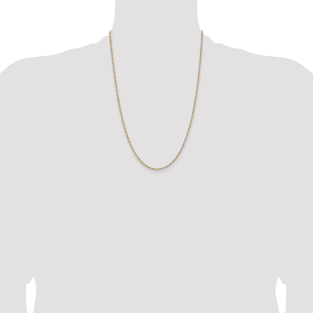 Sterling Silver And Vermeil 1.85mm Diamond-cut Rope Chain