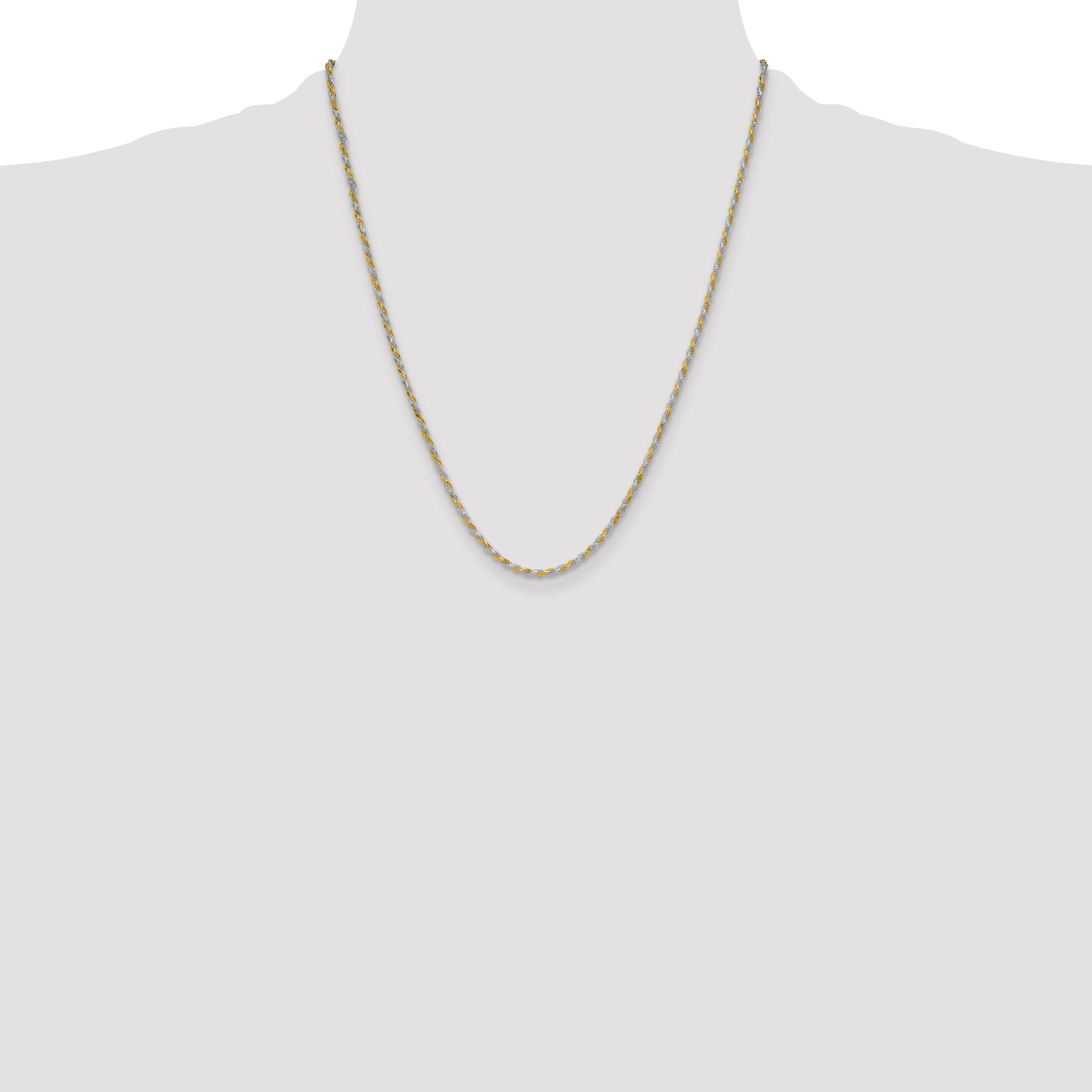 Sterling Silver And Vermeil 2.5mm Diamond-cut Rope Chain
