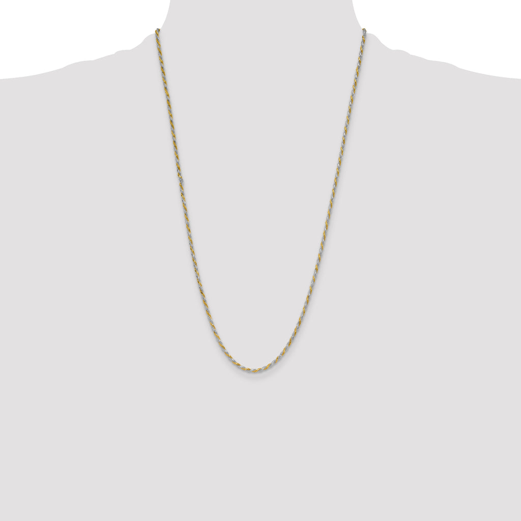 Sterling Silver And Vermeil 2.5mm Diamond-cut Rope Chain