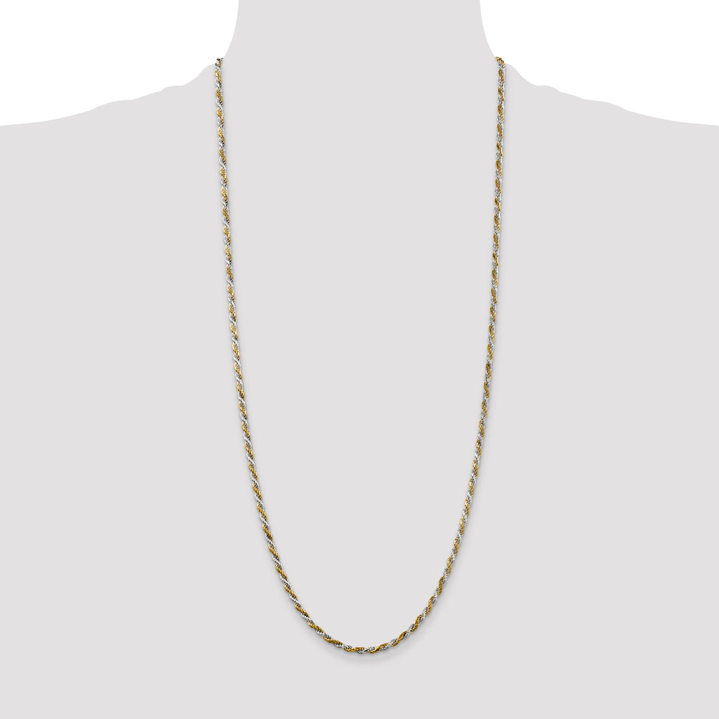 Sterling Silver And Vermeil 2.5mm Diamond-cut Rope Chain