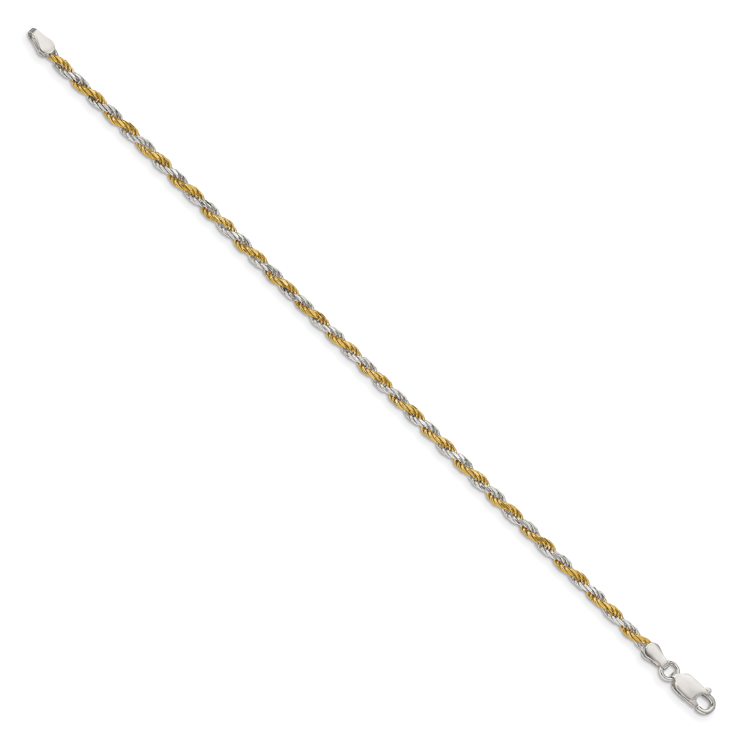 Sterling Silver And Vermeil 2.5mm Diamond-cut Rope Chain