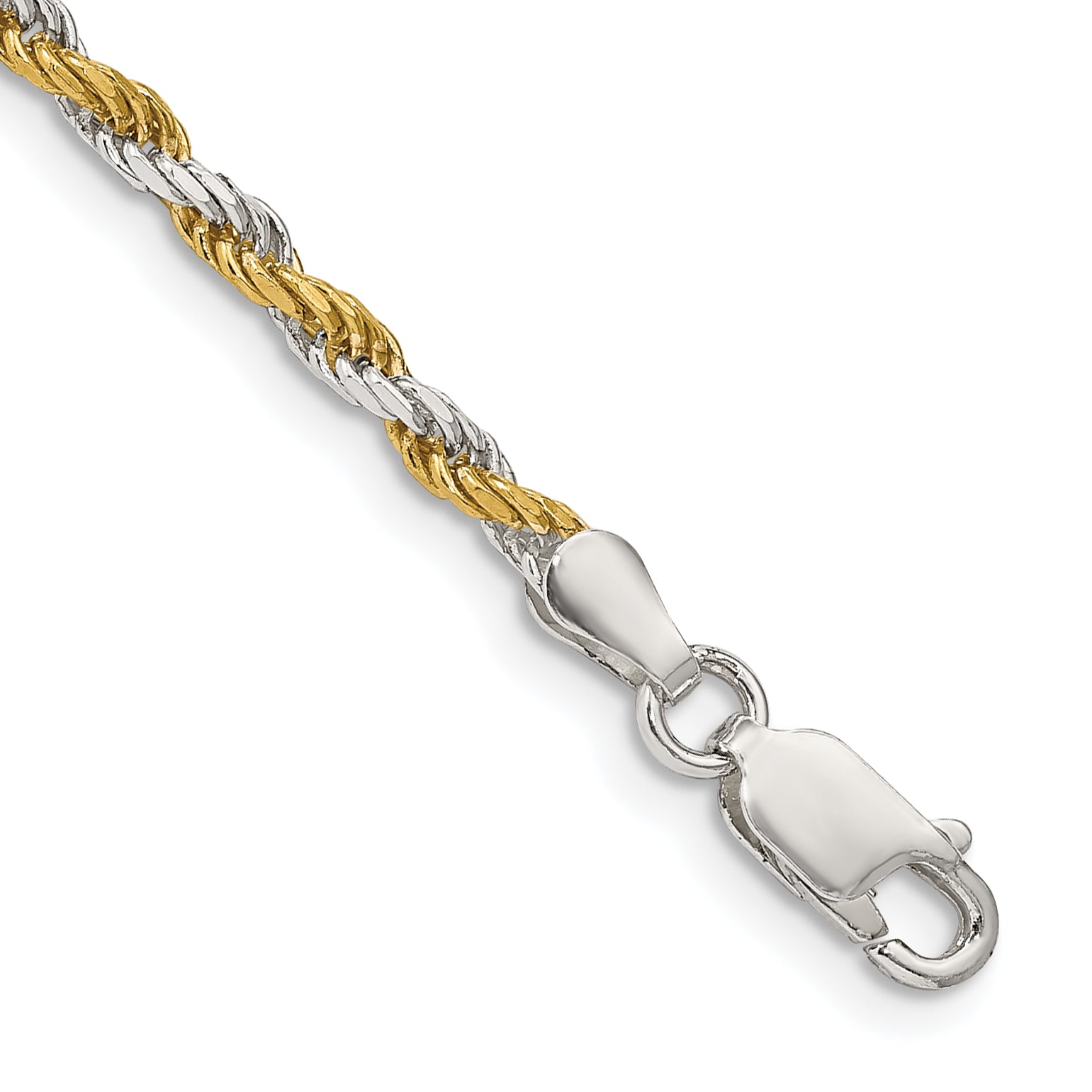 Sterling Silver And Vermeil 2.5mm Diamond-cut Rope Chain Main image