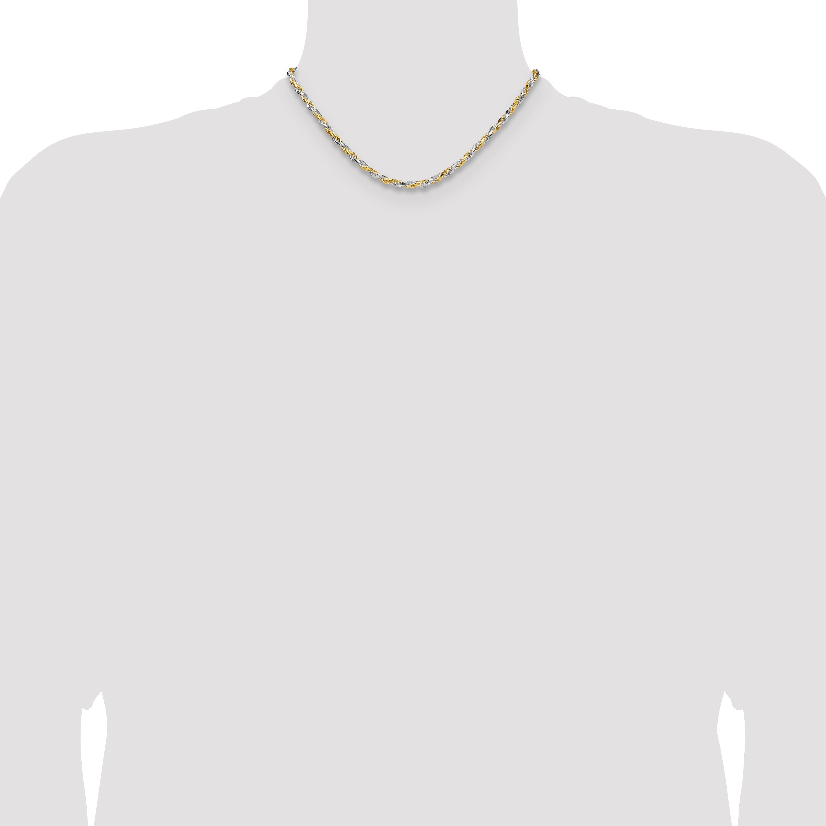 Sterling Silver And Vermeil 3.5mm Diamond-cut Rope Chain
