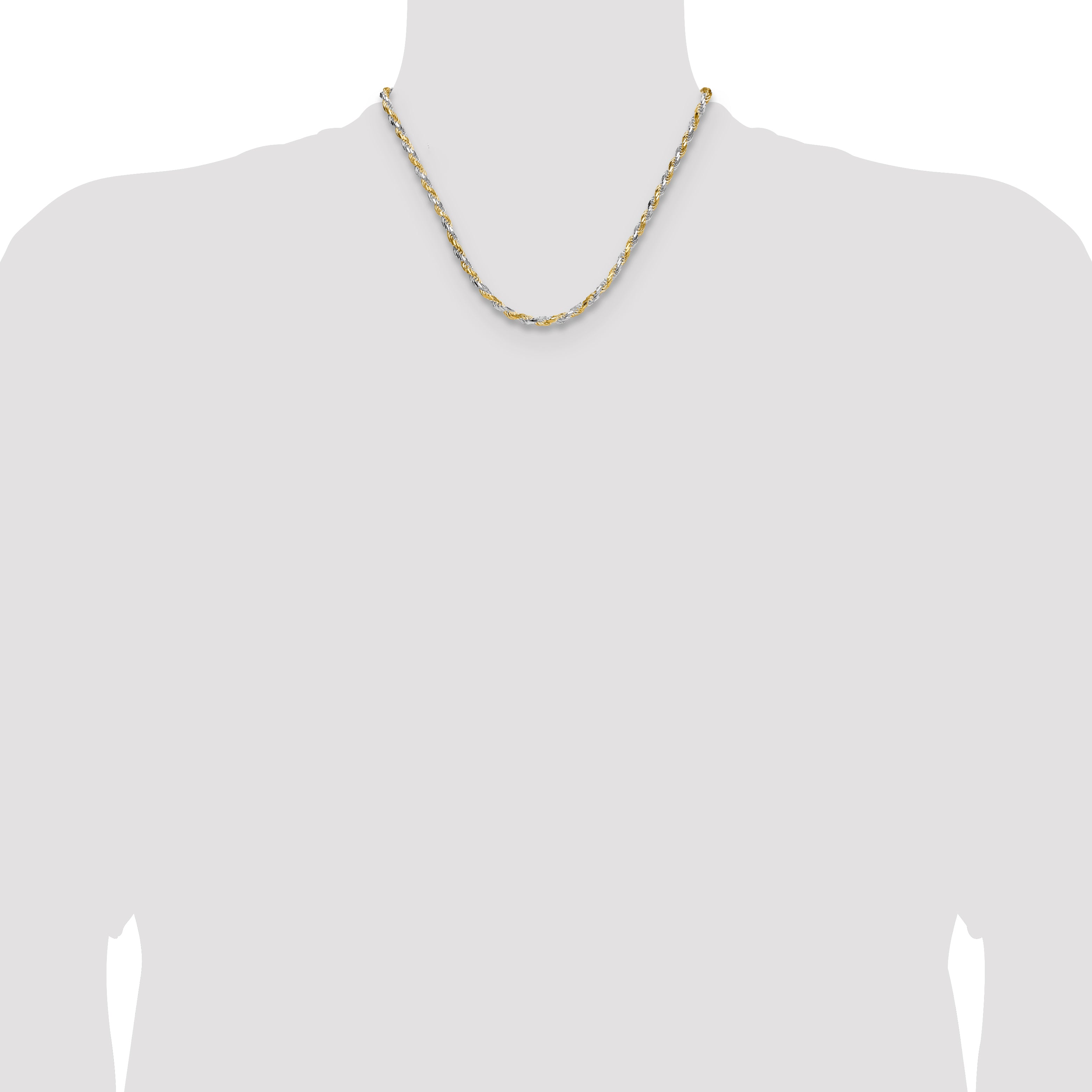 Sterling Silver And Vermeil 3.5mm Diamond-cut Rope Chain