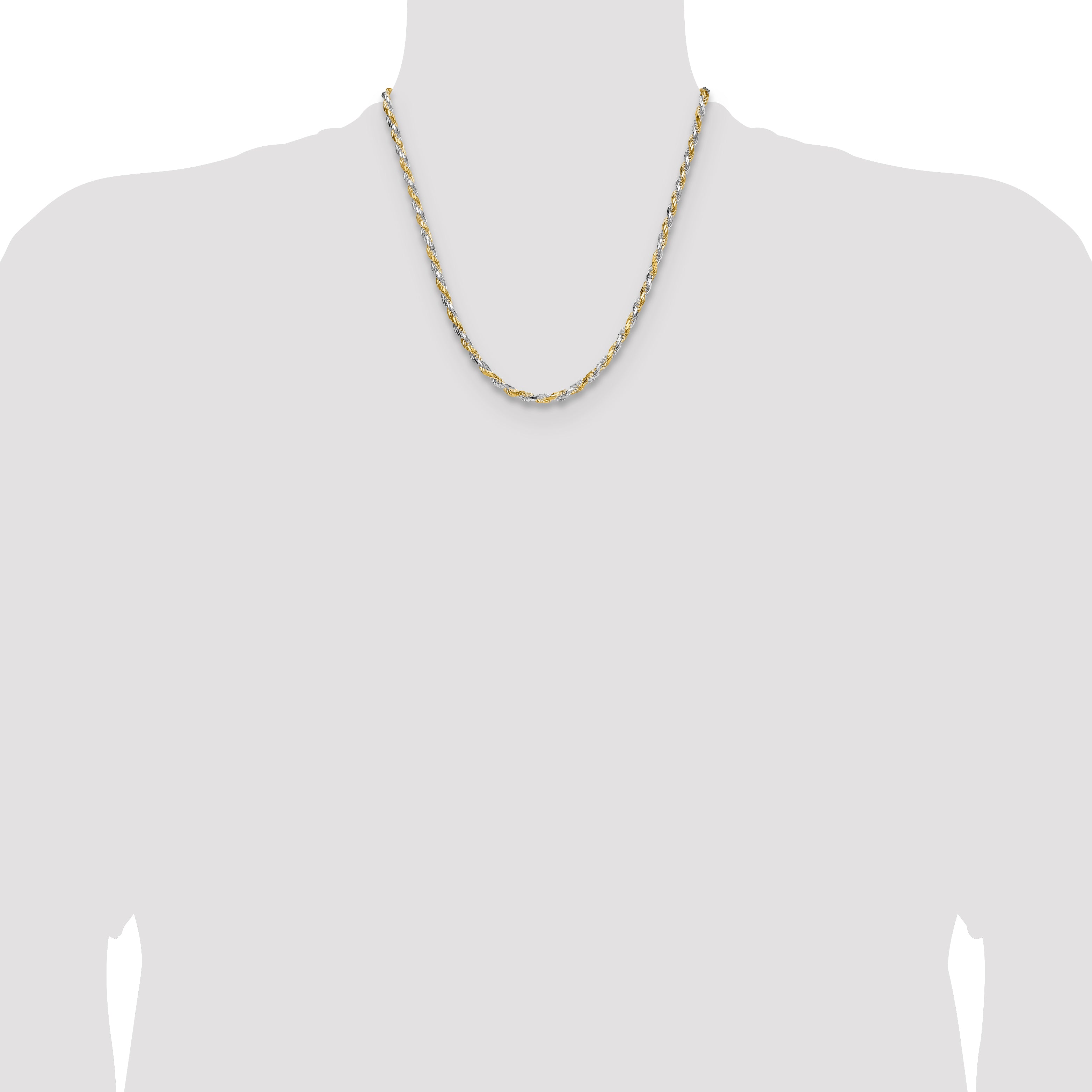 Sterling Silver And Vermeil 3.5mm Diamond-cut Rope Chain