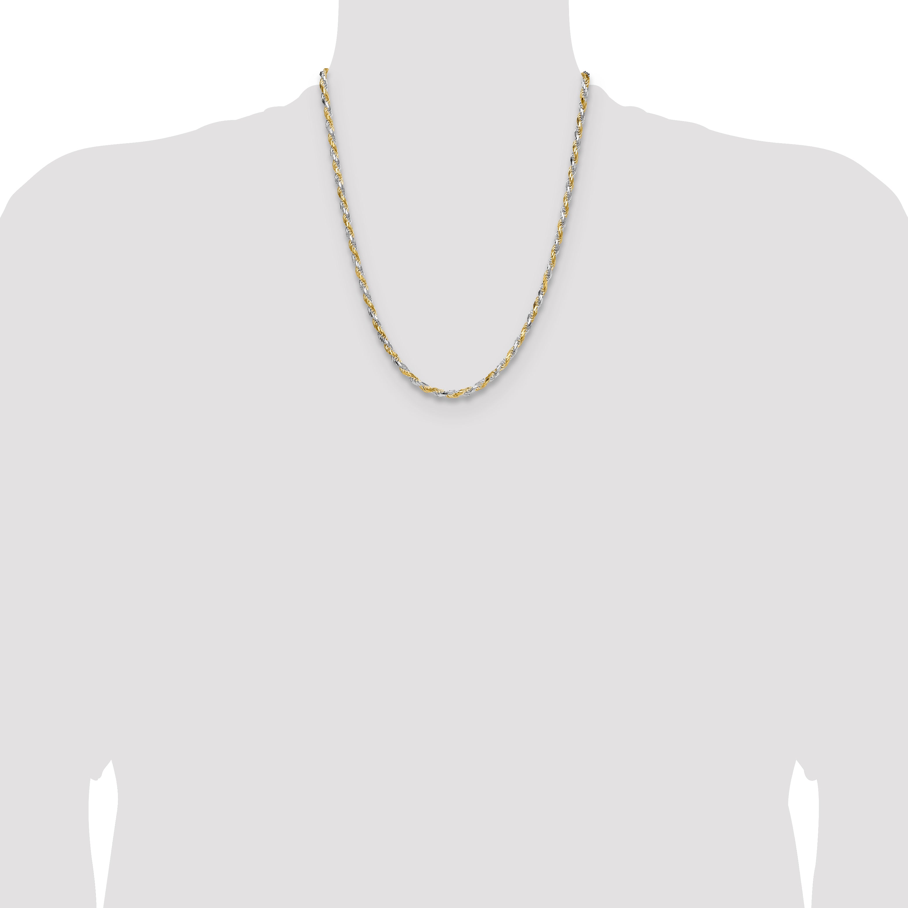 Sterling Silver And Vermeil 3.5mm Diamond-cut Rope Chain