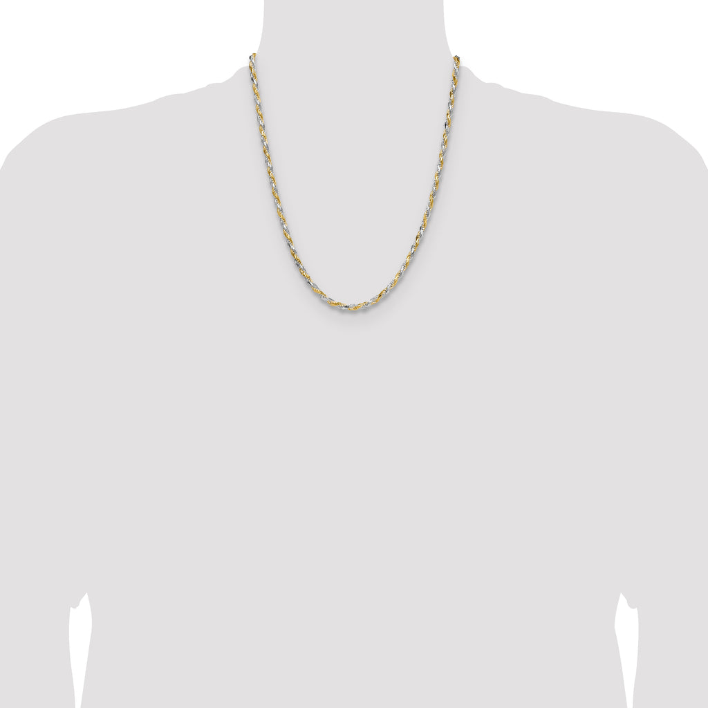 Sterling Silver And Vermeil 3.5mm Diamond-cut Rope Chain