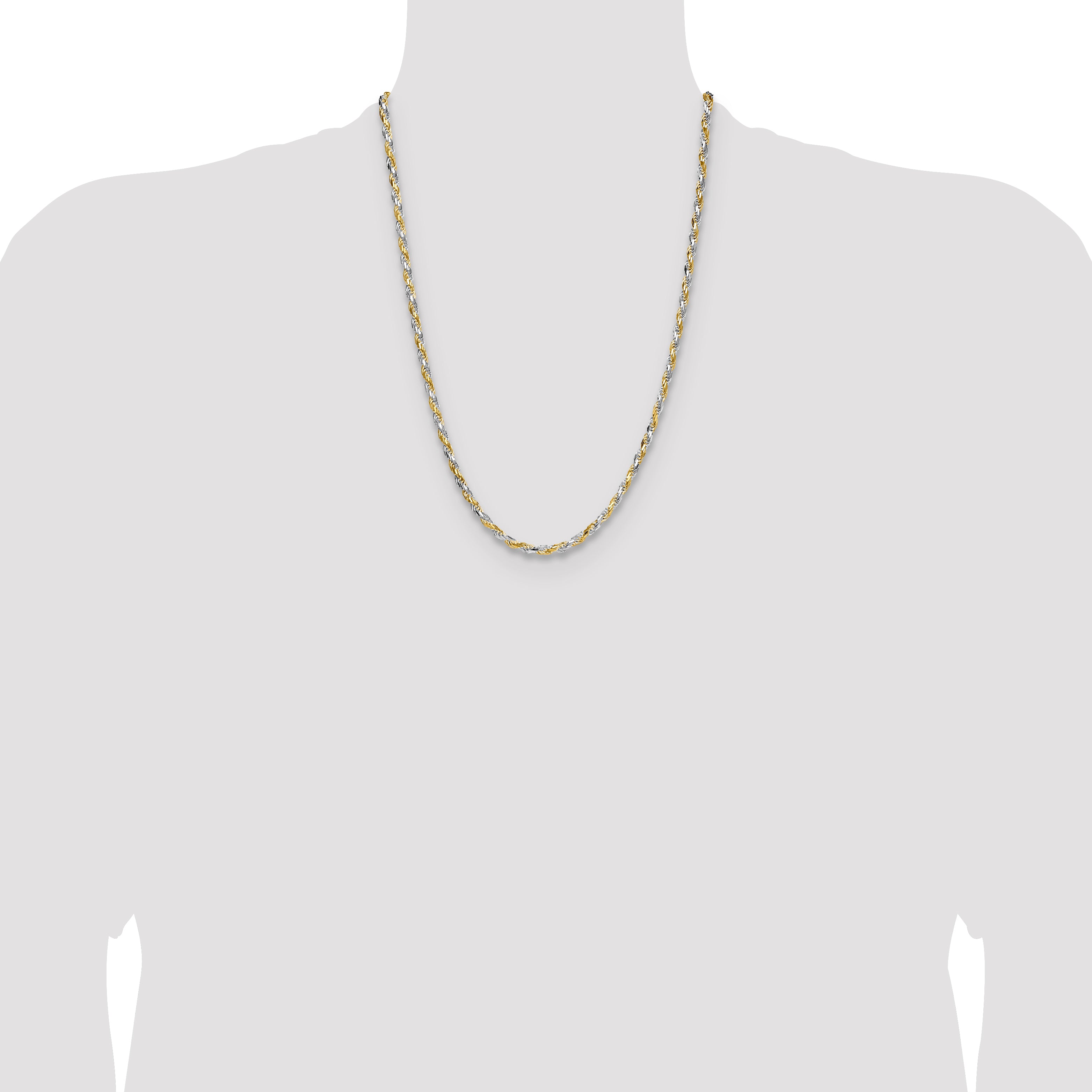 Sterling Silver And Vermeil 3.5mm Diamond-cut Rope Chain