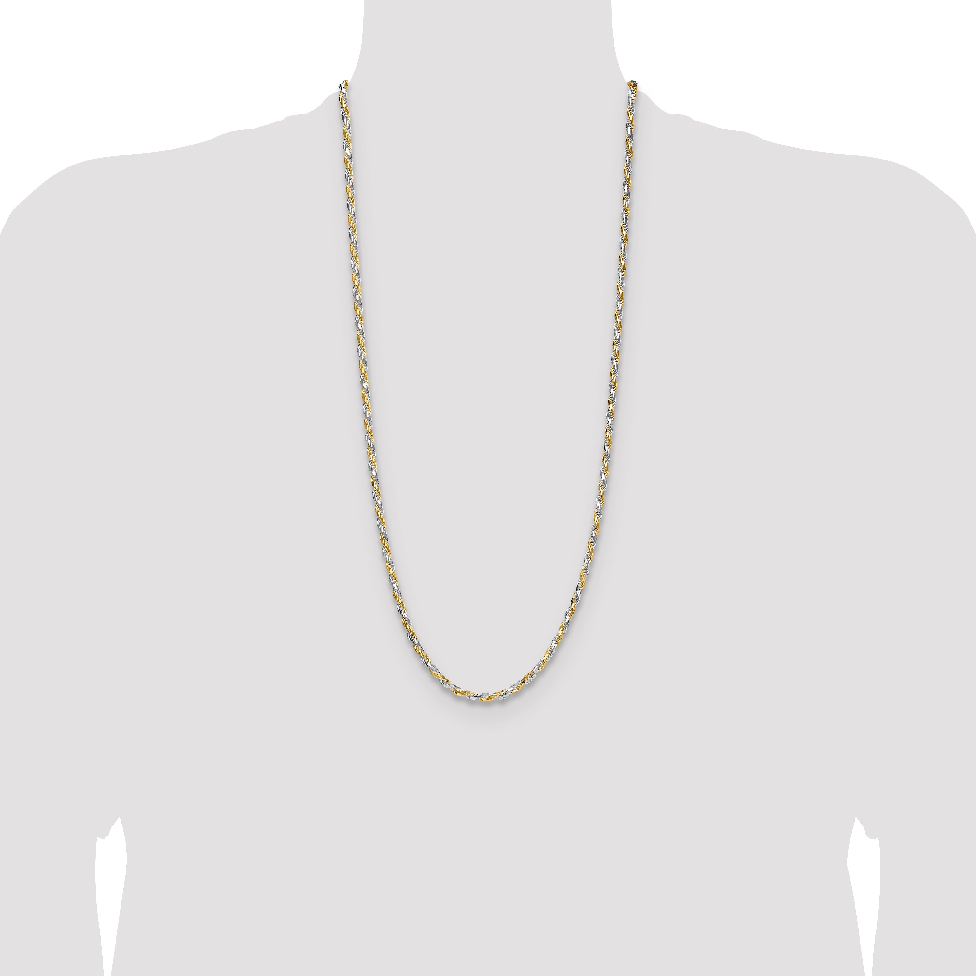 Sterling Silver And Vermeil 3.5mm Diamond-cut Rope Chain