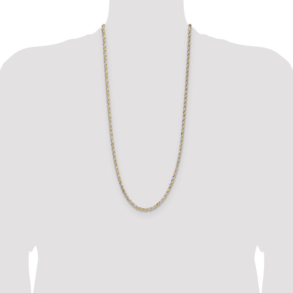 Sterling Silver And Vermeil 3.5mm Diamond-cut Rope Chain