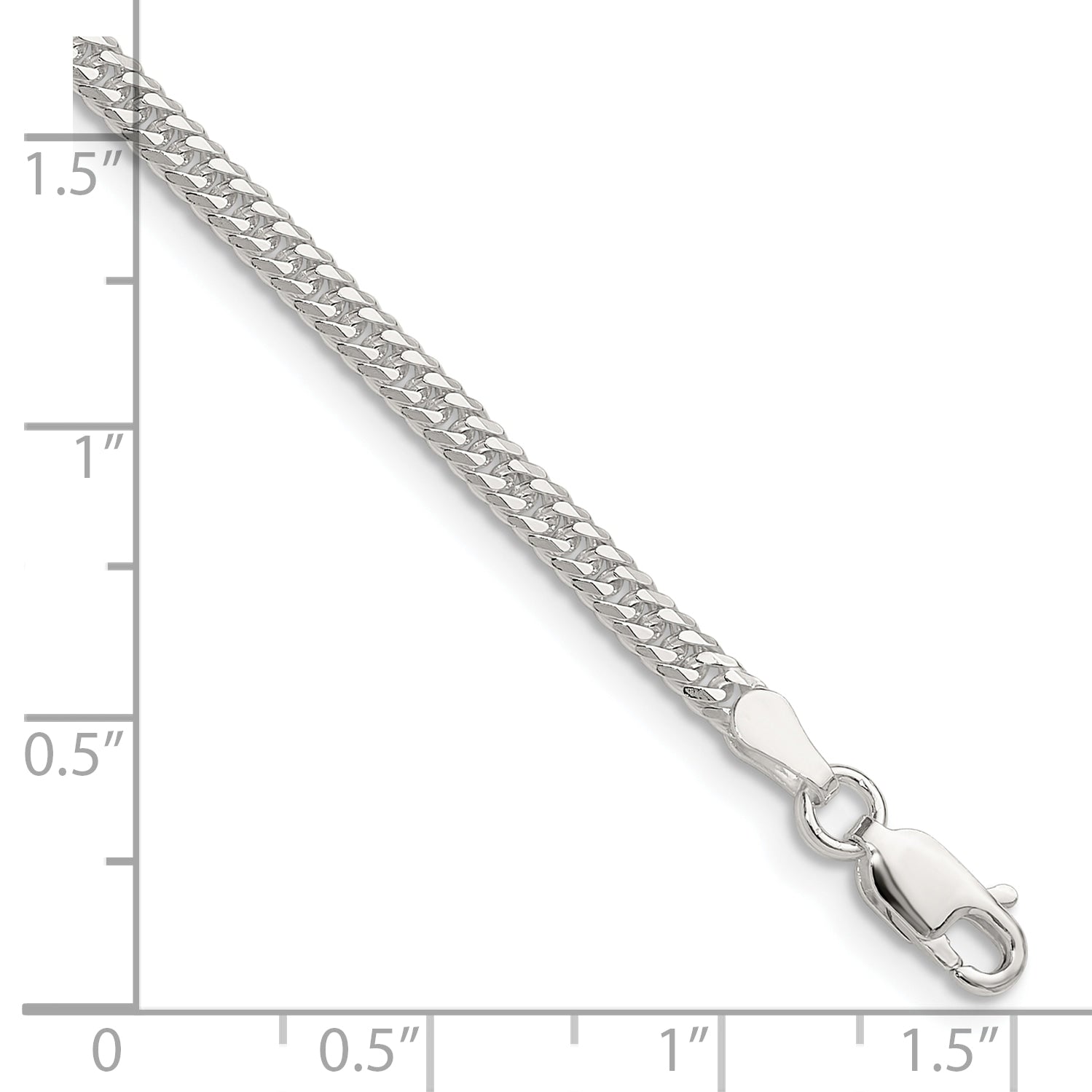 Sterling Silver Polished 3.0mm Double Diamond-cut Curb Chain Secondary image